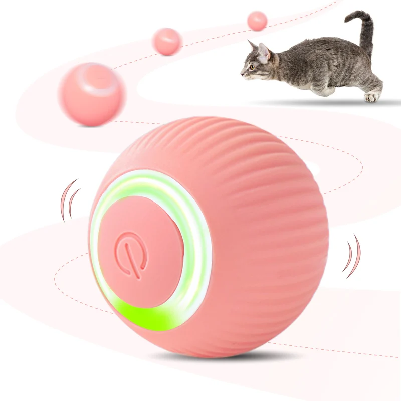 ZALBYUY Balle Chat Intelligente avec DEL — Jouet Automatique pour Chat d’Intérieur