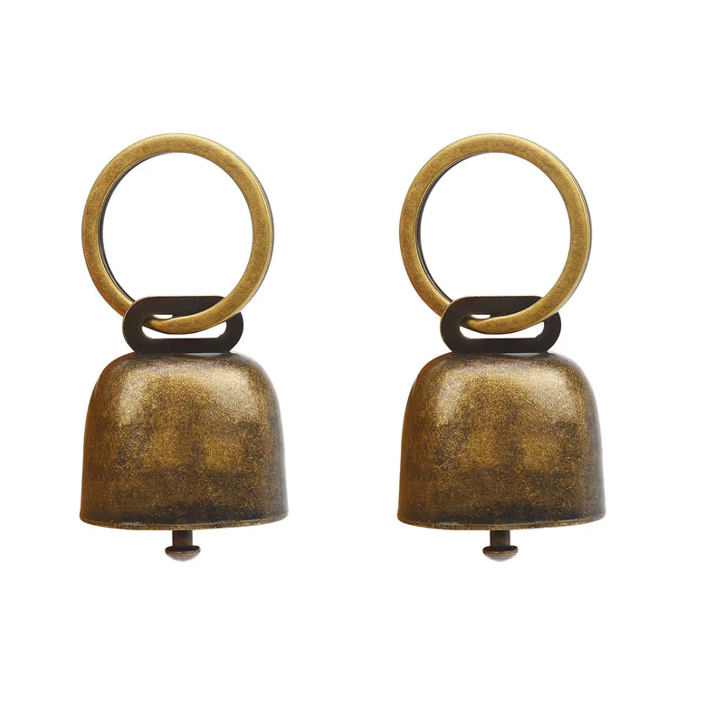 Bouclel – Lot de 2 cloches pour collier de chien, bronze, grande taille, anti‑perte