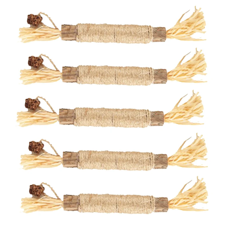 SunGrow Bâtons Silvervine avec Fruit de Gall — Friandises à Mâcher pour Chats et Petits Animaux, 5 Pièces