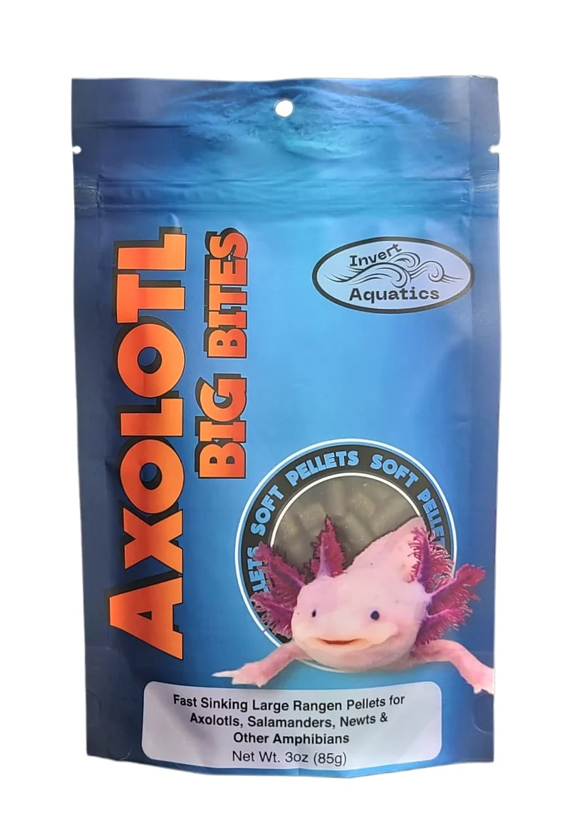 Invert Aquatics Axolotl Big Bites – Croquettes douces à fond rapide pour Axolotls et Amphibiens (85 g)