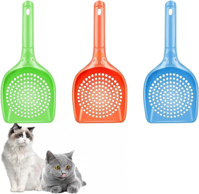 Eruinfang Louche à Litière pour Chats – Lot de 3, Poignée Longue, Nettoyage Facile