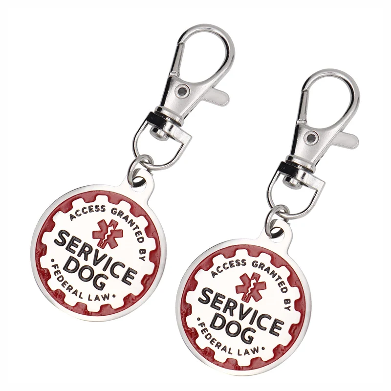 CONSIO – Médaillon double-face pour chien d’assistance ESA, symbole rouge, Ø 1,2 po