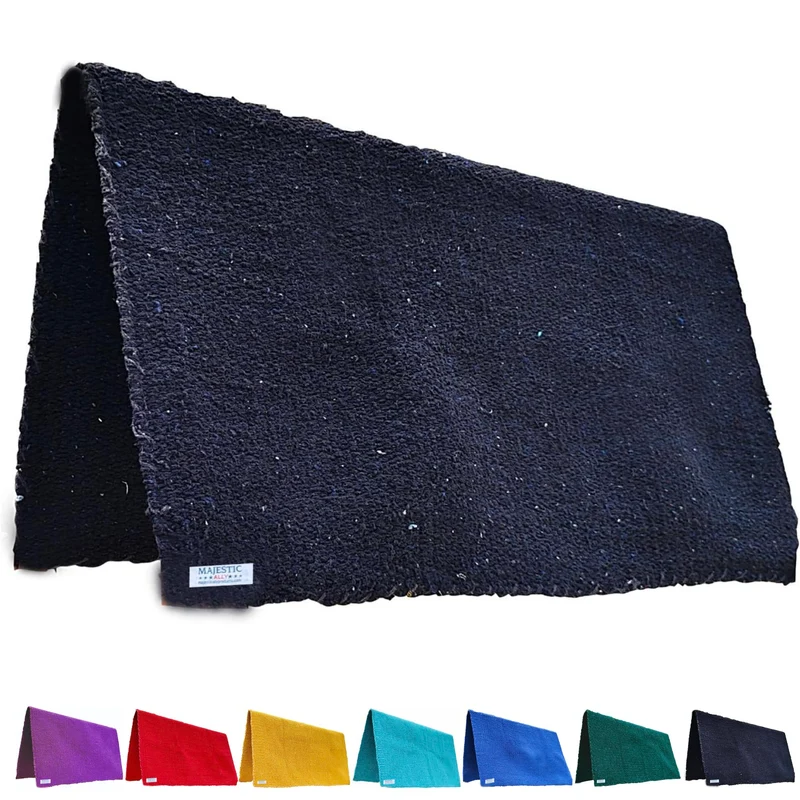 Majestic Ally Couverture de Selle 34 x 36 po – Acrylique robuste, Noir, 3,7 lb