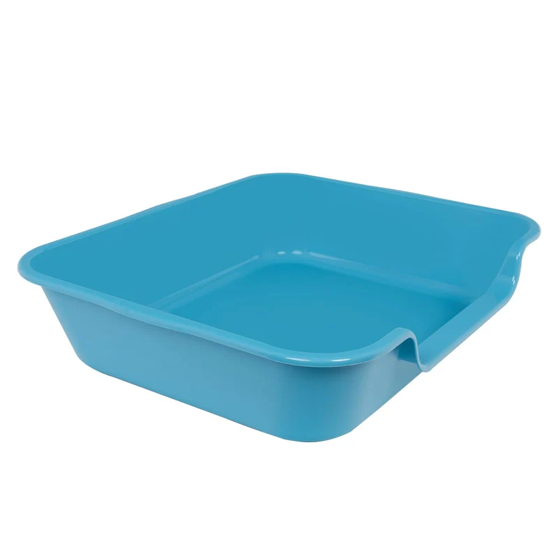 Blaucasa Bac à Litière Extra Large – ABS, Entrée Basse, Potty Intérieur Bleu Clair 24 x 20 po