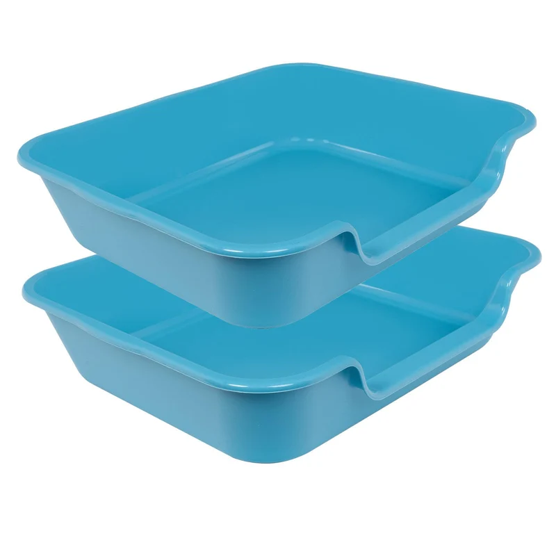 Blaucasa Lot de 2 Litières Chien Extra Large – Pan ABS, Entrée Faible, Potty Intérieur