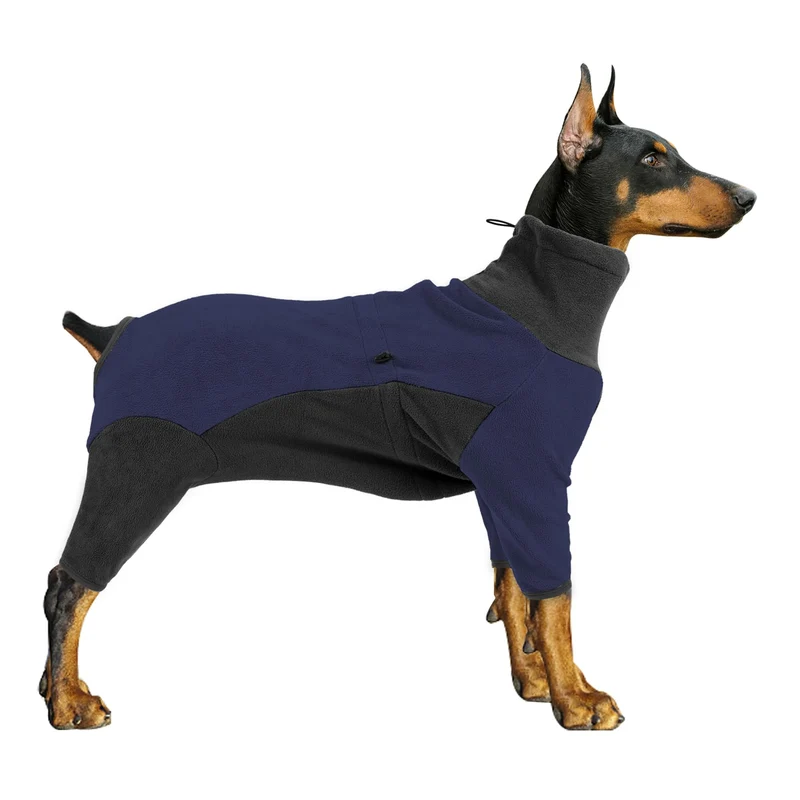 Pinellia Manteau d'hiver pour chien – Veste polaire chaude, combinaison intégrale (3XL, bleu)