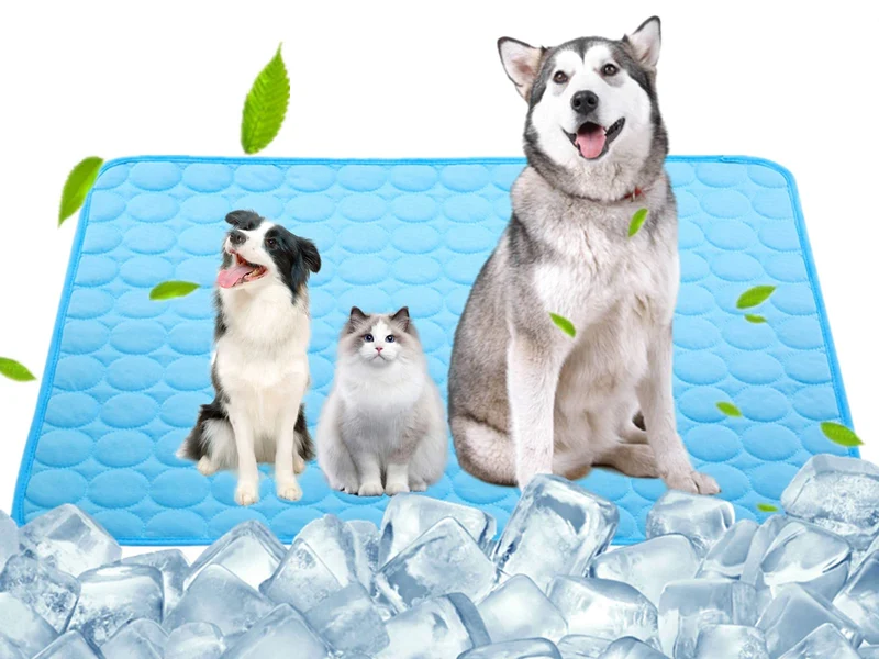 SOMOYA Tapis Refroidissant pour Chiens et Chats – Lavable, Bleu, 39,4 x 59 pouces