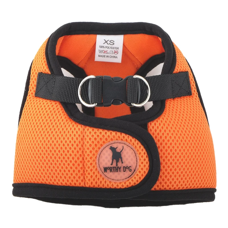 Harnais Step-in The Worthy Dog — Pour Chien Moyen, Maille Confortable et Réfléchissant, Orange