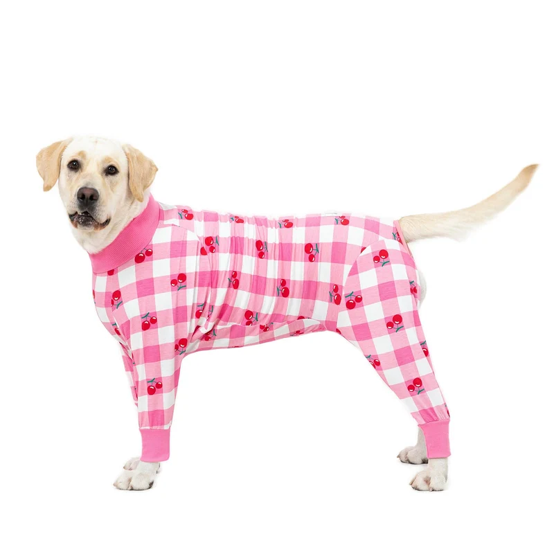 Miaododo Combinaison de Récupération Rose pour Chien – Moyens à Grands, Léger et Anti-Léchage