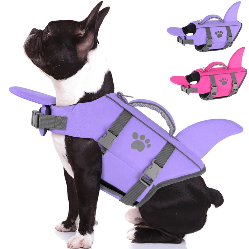 Dogcheer Gilet de Natation pour Chien – Fin Requin, Haute Flottabilité, Menton Flottant