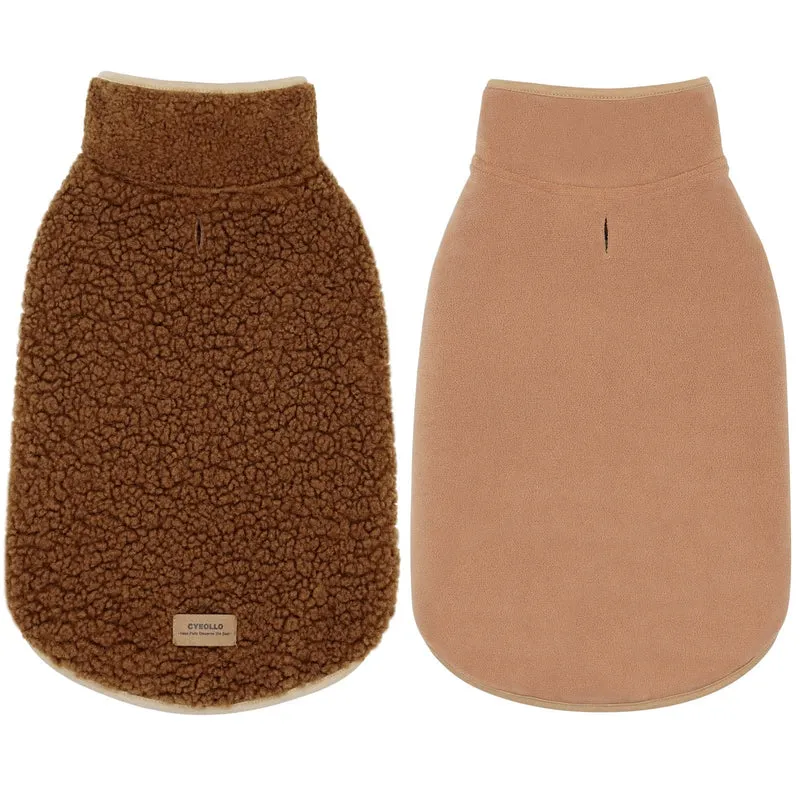 cyeollo Manteau pour Chien en Polaire Réversible – Col Montant Chaud et Sangles Ajustables