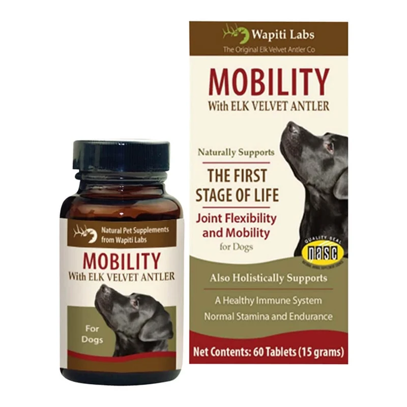 Wapiti Labs – 60 comprimés pour la mobilité du chien avec velours d’élan