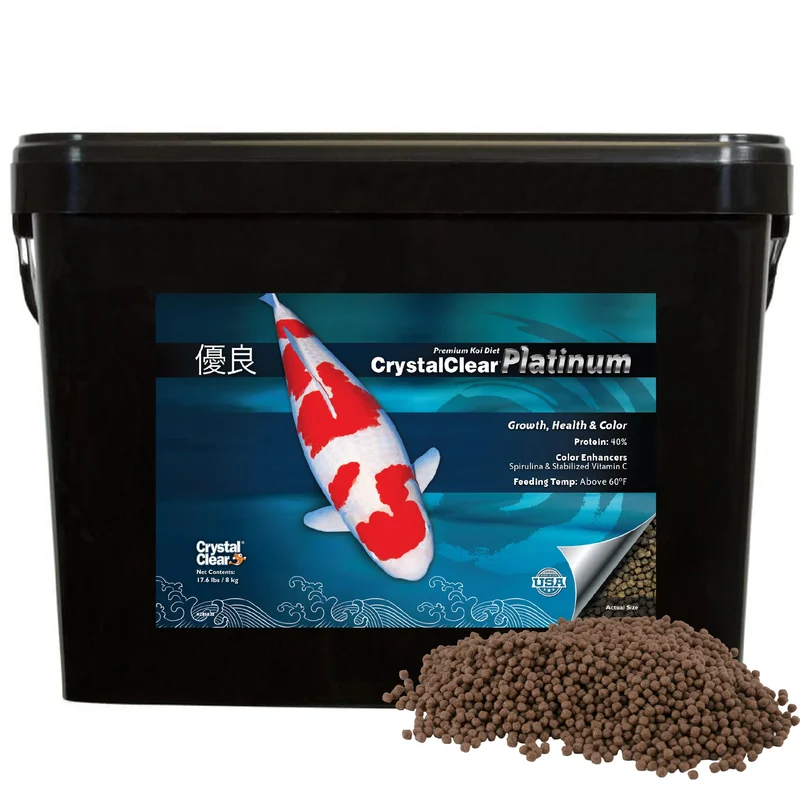 CrystalClear Platinum Alimentation pour Poissons — Pellets Flottants Premium 3 mm pour koï et poissons rouges, 8 kg