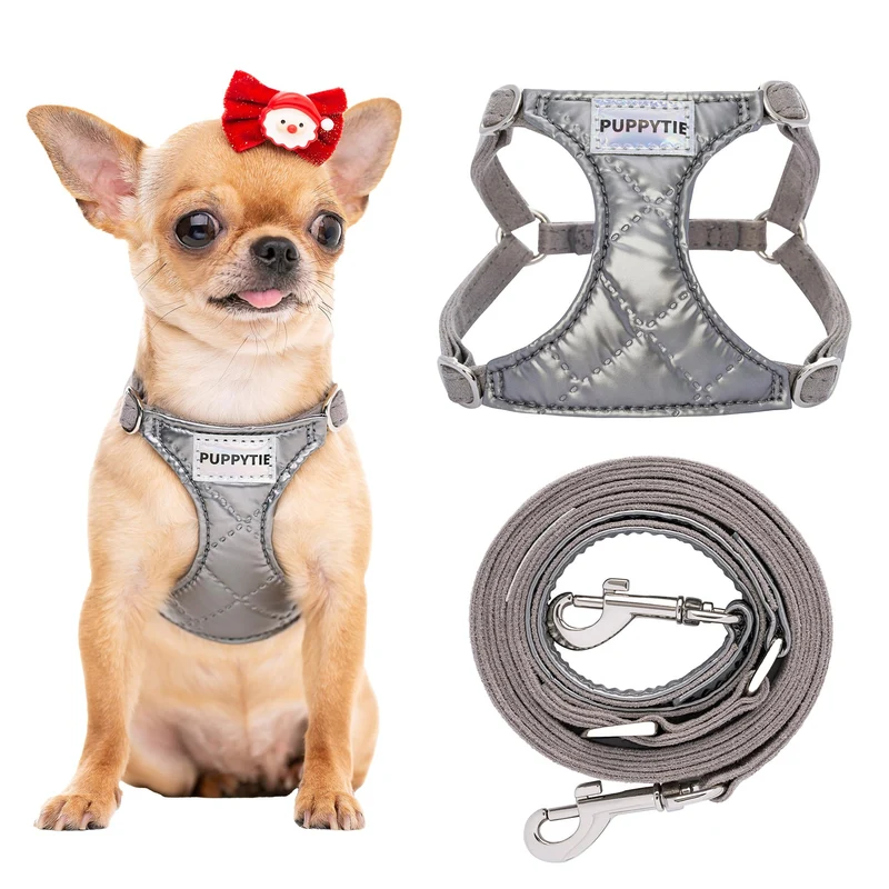 Puppytie Harnais sans traction pour chiens moyens – Longe multifonction, doux et ajustable (M)
