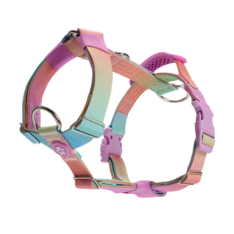 Spark Paws Harnais Anti-Tirage pour Grands Chiens – Design en Y avec Poignée et Clip Avant – Taille M – Coloris Pastel Glacé