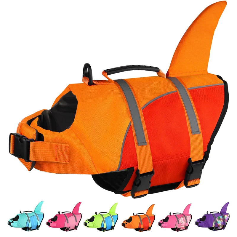 Doglay Gilet de Sauvetage pour Chien Requin – Flottaison Fiable et Poignée de Secours, Ajustable