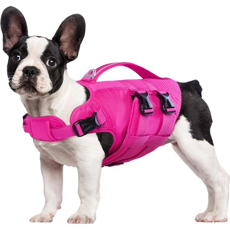 Kuoser Gilet de Sauvetage pour Chien – Taille L, Veste de Natation Réfléchissante avec Poignée