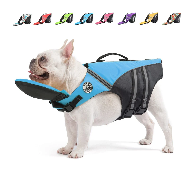 Gilet de sauvetage pour chien Mklhgty — flottabilité élevée, bandes réfléchissantes et poignée de secours