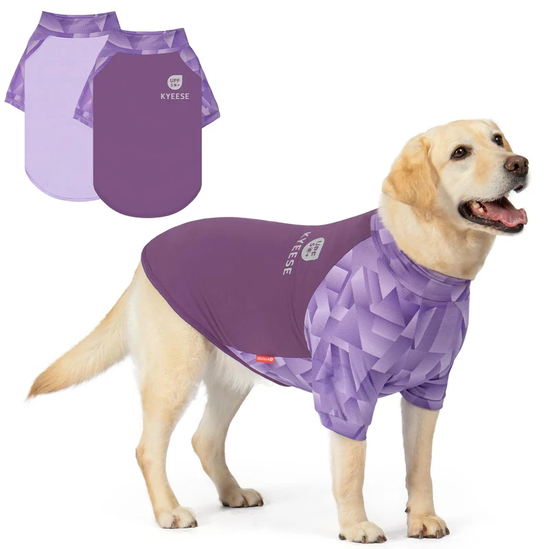 KYEESE 2x Chemises Chien UV 50+ Cooling – Grands Chiens Violet 3XL