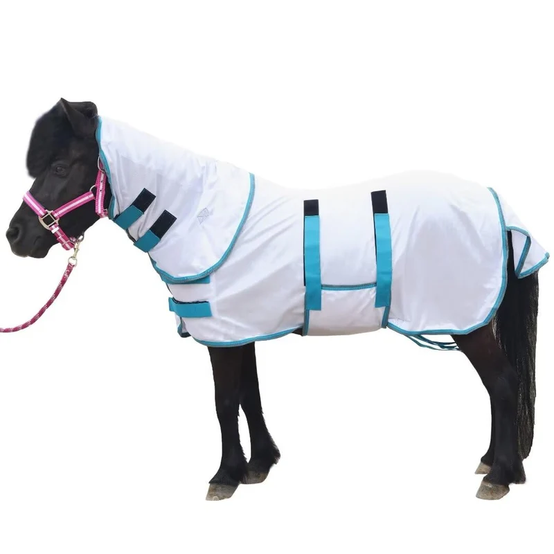 LEAFOREST Drap anti-insectes pour mini-chevaux avec couvre-cou et bande ventrale – 44 pouces