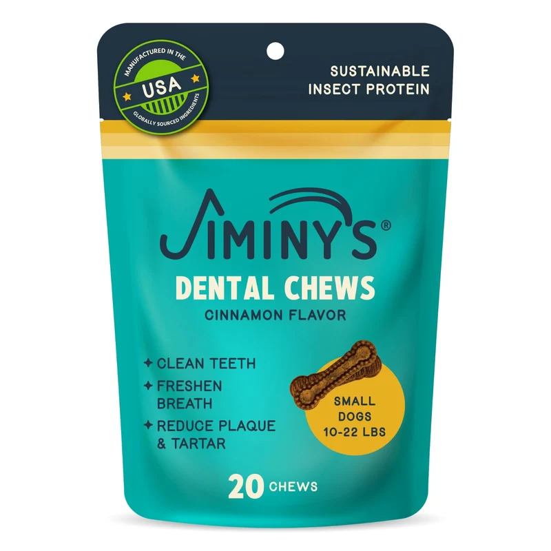 Friandises dentaires Jiminy's pour chiens – Cannelle, petit format, pack 6