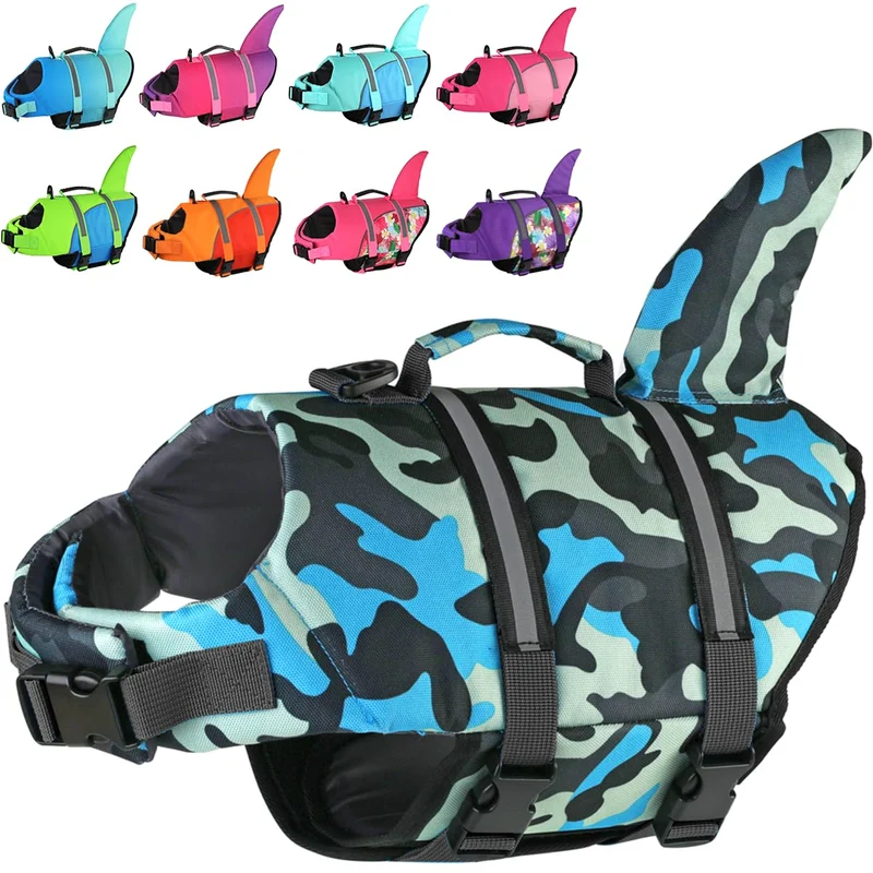Doglay Gilet de Sauvetage Chien – Design Requin, Flottabilité Élevée, Poignée de Secours, Ajustable