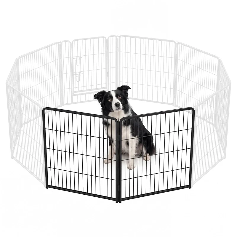 NEWBULIG Parc Chien Intérieur 32 Pouces – Enclos Portable Métal, Pliable et Sécurisé
