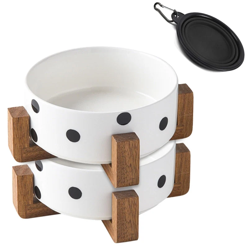 Petygooing Bols céramiques avec support pour chien – Ensemble 2x28 oz / 850 ml, anti-glisse