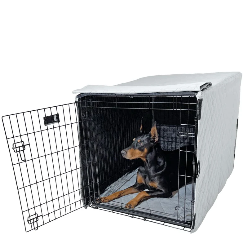 4Knines Couverture de Caisse pour Chien Rembourrée – Étanche et Durable, pour Caisses 36, 42 et 48 pouces