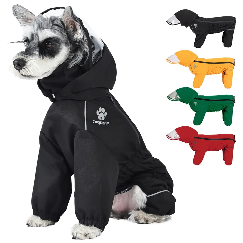 Pina Manteau Pluie pour Chien — Imperméable, Léger, Capuche Détachable et Passage pour Laisse