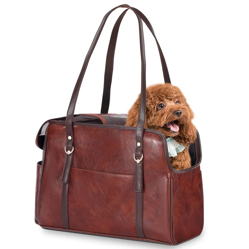 Lasaviin Sac de Transport pour Petit Animal – Pochettes, Cuir Végan et Agrément Avion