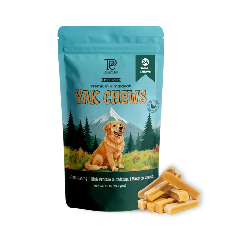 ThePawClub – Barres Fromage Yak Himalayen pour Petits Chiens (7–11 kg) – Mâcheur Extra Épais et Durable – Sans Odeur & Protéiné – 24 Barres de 34 g