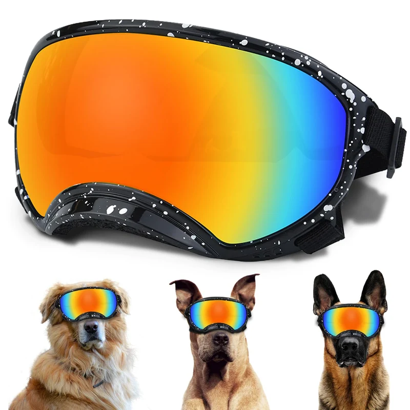Lunettes pour chien NICERINC PET – Grand modèle, protection UV et sangle réglable pour chiens moyens à grands