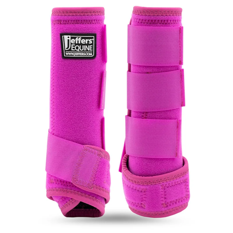 Jeffers Expression Bottes de Protection pour Cheval – Taille Large – Néoprène Respirant – Rose