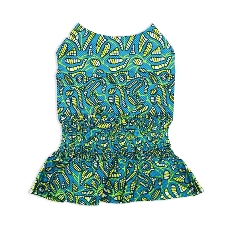Robe Chien Tribale Parisian Pet – Vêtements Été Sans Manches pour Petits Chiens Filles, Taille Ruchée