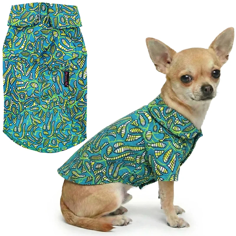 Parisian Pet Tee-shirt Tribal pour Chiens — Vêtement coton Léger pour Petits Chiens — Style Estival Tropical