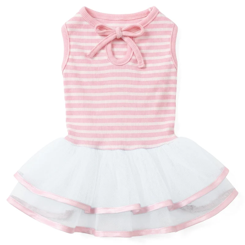 Robe ballerine Parisian Pet pour chien – Vêtements d'été légers et élégants pour petites chiennes – Tenue rose chic