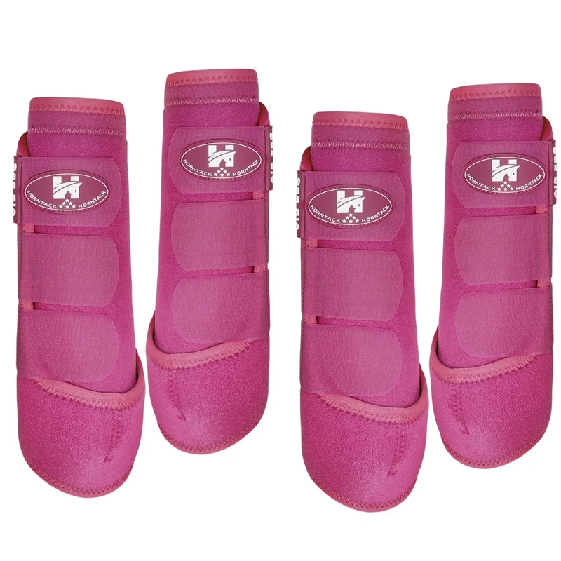 Horntack – 2 paires de bottes de protection pour tendons du cheval, confort ajustable et dissipation de chaleur (Framboise, Petite)