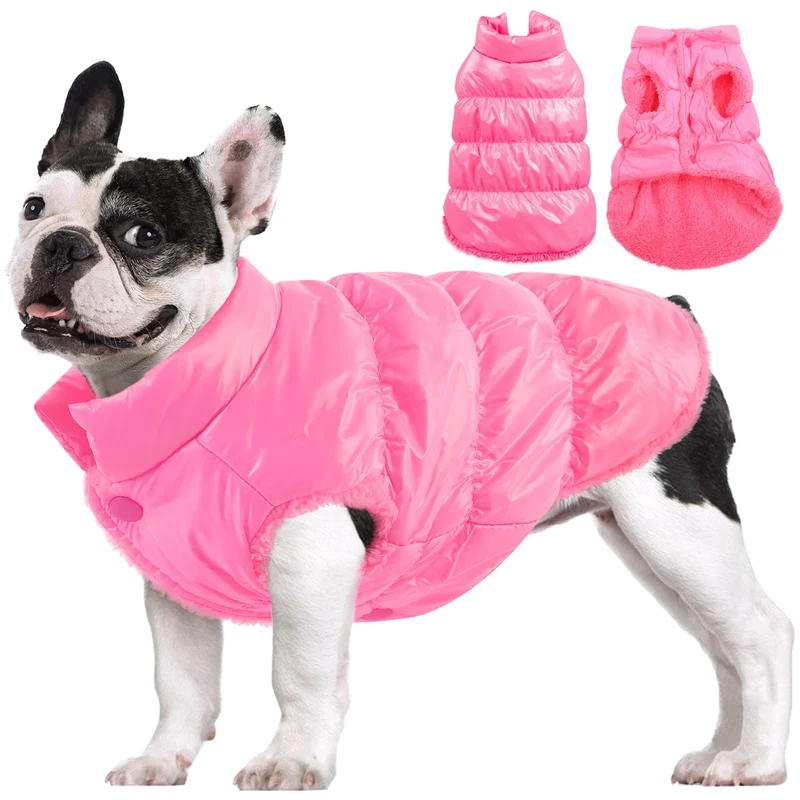 AOFITEE Manteau Chien Hiver Rose — Doudoune Imperméable pour Petits Chiens, Taille XXL