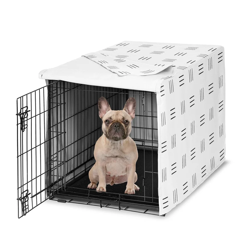 Sweet Jojo Designs – Housse de cage 30 po pour petit/moyen chien – Noir et Blanc Boho