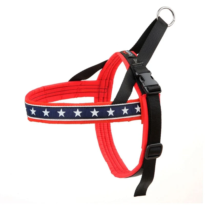 ComfortFlex Harnais Chien Patriotique – Entièrement Rembourré, Ajustable, Léger, Sans Étranglement – Fabriqué aux États‑Unis