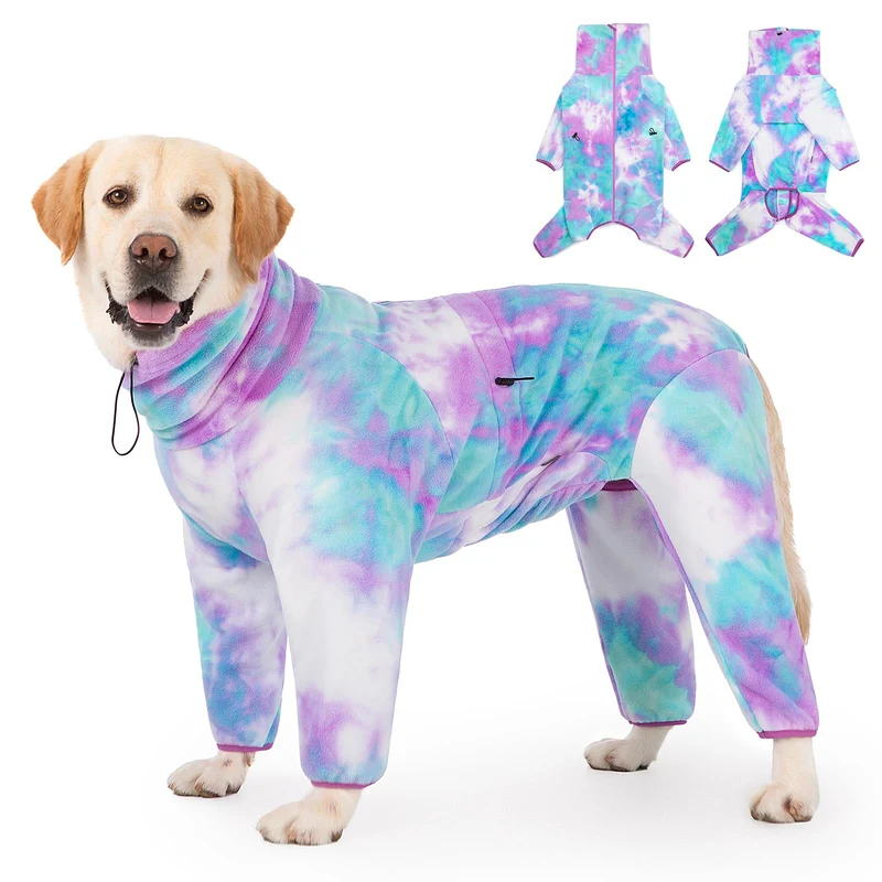 Yeapeeto Manteau d’Hiver pour Chiens — Veste Fleece 7XL, Zip Facile (Violet/Bleu)