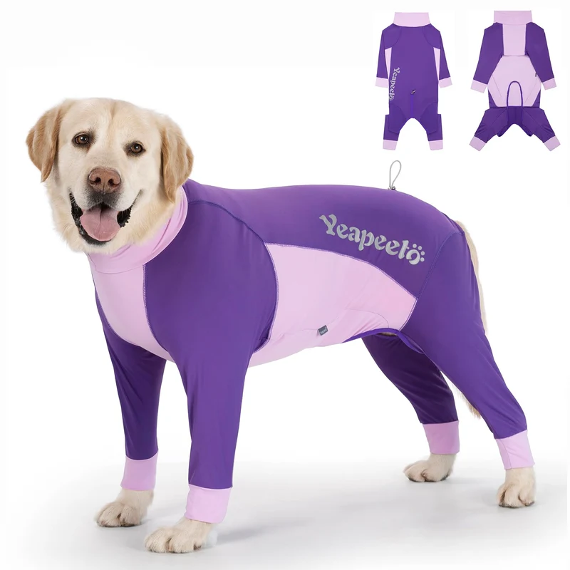 Combinaison de Protection Solaire et Rafraîchissante pour Chien UPF 50+ | Respirante, Séchage Rapide, Anti-Salissures – Pourpre, 6XL