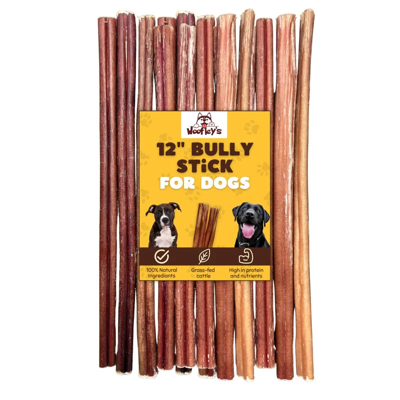 Woofley's 12 po Bâtons de buffle – Lot de 12 pour chiens | Friandises naturelles et durables
