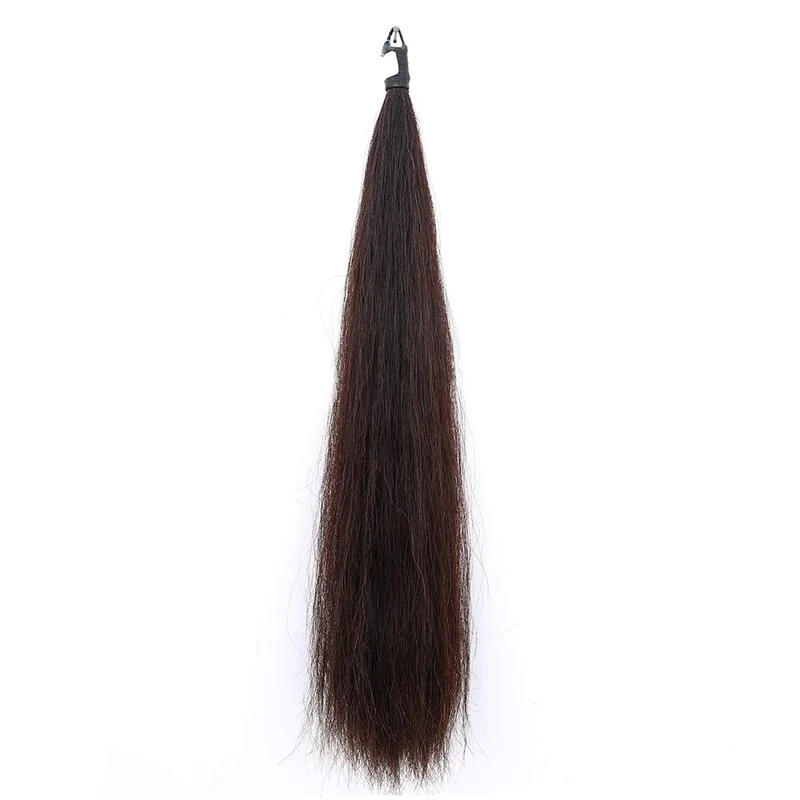 Y.J TAILS Extensions de Queue de Cheval – Boucle tressée, Crin naturel, 28-30 po, Sorrel Foncé