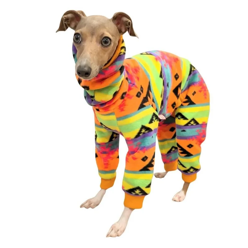 doggystar Gilet nordique pour Greyhound italien – Pull turtleneck en polaire XL Orange nordique