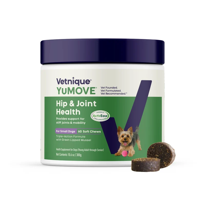 YuMOVE Hanches et Articulations pour Chiens — Supplément articulation avec Glucosamine, Chondroïtine, Moules Vertes et Acide Hyaluronique (60 friandises pour petits et moyens chiens)