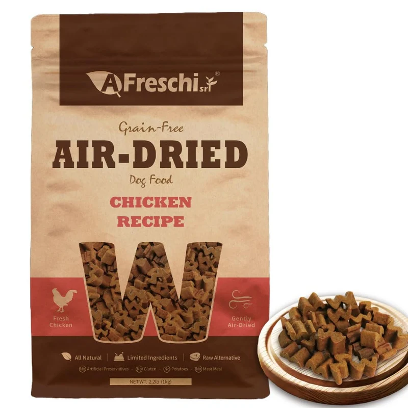 Alimentation Air-Dried A Freschi srl – Recette Poulet Réel Sans Céréales, Haute Protéine | Chiots & Chiens Adultes | Sac 2,2 lb