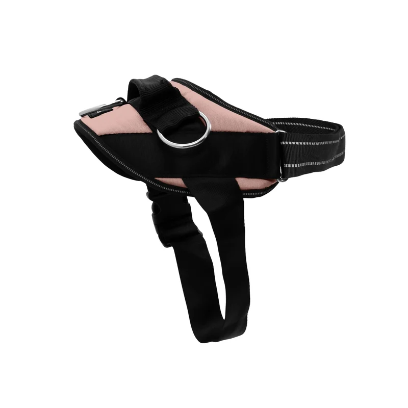 SHAWNCO Harnais Chien Essential - Sans Tirage, 3 Attaches, Reflechissant, Ajustable et Rembourré, Rose Doré, Taille S