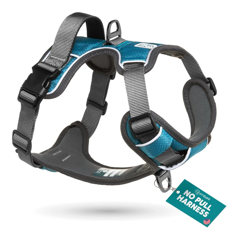 Harnais Embark Adventure Anti-Tirage pour Grands Chiens – Poignée Gel, Nylon Militaire, Attache Avant